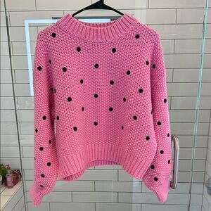 Sugarlips Pink Sweater with Black Dots